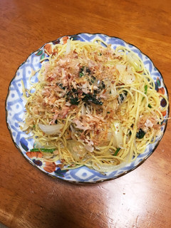【七味で】ほうれん草とじゃこの和風パスタ-レシピのメイン写真