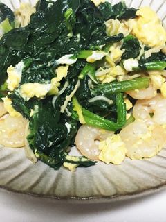 ほうれん草と海老の中華風玉子炒め-レシピのメイン写真