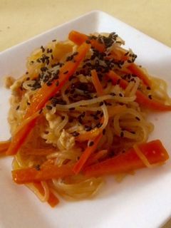 作り置きに♥鶏ミンチ✿人参と白滝の金平✿-レシピのメイン写真