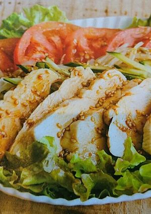 鶏むね肉レンジで中華風サラダ-レシピのメイン写真