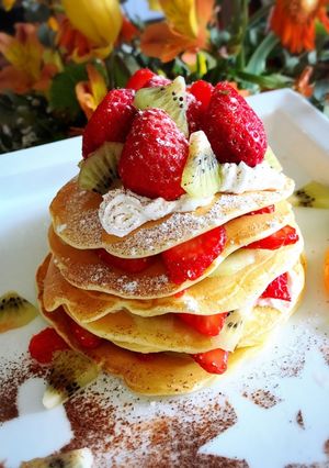 ふわふわしっとりミルフィーユ風パンケーキ-レシピのメイン写真