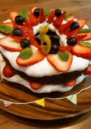 豆乳で作るふわもちバースデイケーキ-レシピのメイン写真
