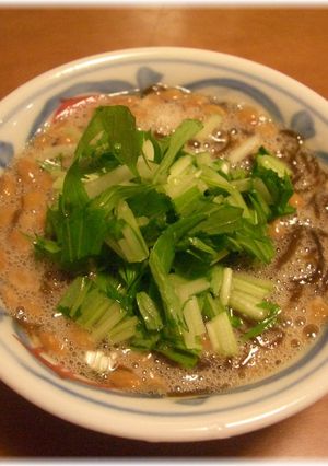 シャキシャキ水菜のもずく納豆-レシピのメイン写真