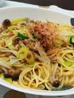 簡単納豆とおくらの和風パスタ-レシピのメイン写真