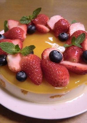 フルーツいっぱい優しいゼリーのケーキ-レシピのメイン写真