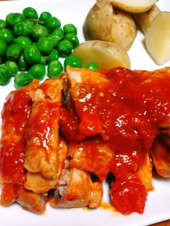 簡単 鶏肉のトマト煮込み-レシピのメイン写真