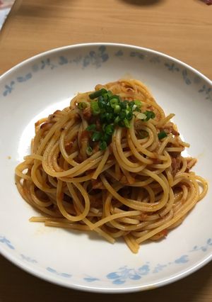 ツナの和風トマトソースパスタ-レシピのメイン写真