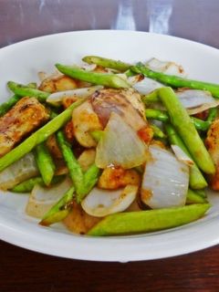アスパラと鶏むね肉の梅オイスター炒め-レシピのメイン写真