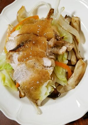 温野菜と鶏むねのソテー★簡単玉ねぎソース-レシピのメイン写真