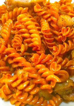 ベーコン香る☆カリカリおつまみパスタ-レシピのメイン写真