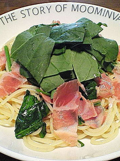 絶品!生ハムとほうれん草のパスタ-レシピのメイン写真