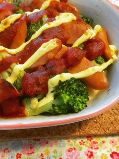 ブロッコリーとウインナーのオーブン焼き-レシピのメイン写真