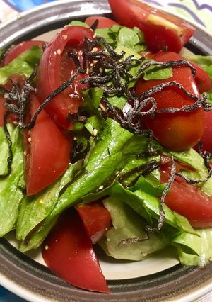 俺流！トマトとレタスの旨味サラダ-レシピのメイン写真