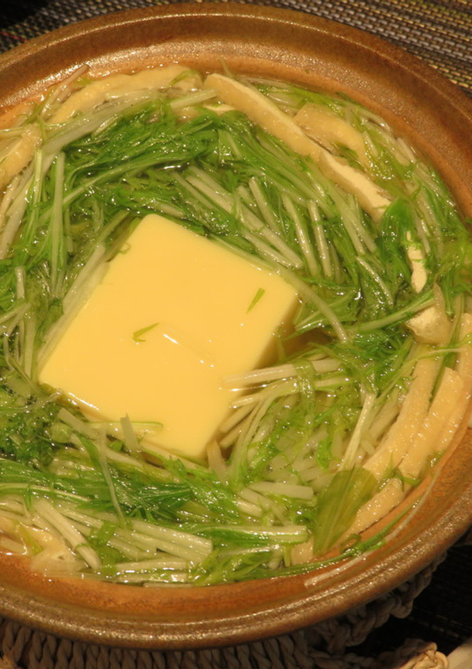 水菜と卵豆腐の小鍋仕立て-レシピのメイン写真