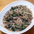 ニラ❀もやし❀挽肉❀のオイソイソー酢炒め