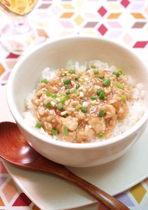 鶏そぼろのさっぱり甘酢煮丼-レシピのメイン写真