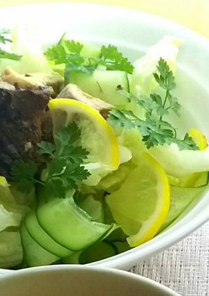 鯖缶のサラダ＆レモンドレッシング-レシピのメイン写真