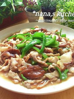 *豚コマとピーマンと椎茸の旨味醤油炒め*-レシピのメイン写真
