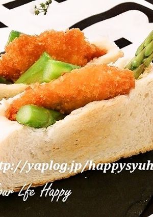 白身魚のフライ＆アスパラ☆ポケットサンド-レシピのメイン写真
