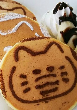 簡単キャラのパンケーキ＊ステンシルシート-レシピのメイン写真