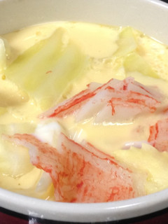 簡単!キャベツとカニカマの茶碗蒸し-レシピのメイン写真