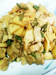 タケノコと豚バラの醤油炒め-レシピのメイン写真