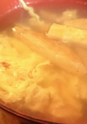 玉ねぎ天と卵の汁物☆ミ-レシピのメイン写真