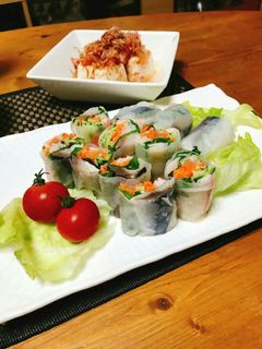しめ鯖の生春巻きサラダ-レシピのメイン写真
