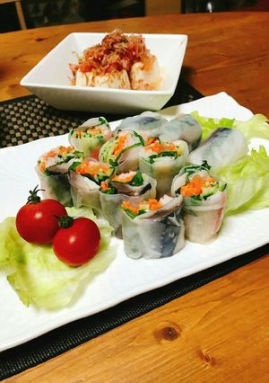 しめ鯖の生春巻きサラダ-レシピのメイン写真