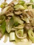 俺流！豚肉と葱のうま塩ドレッシング炒め