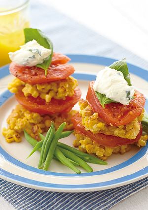 コーンフリッター 温野菜添え-レシピのメイン写真