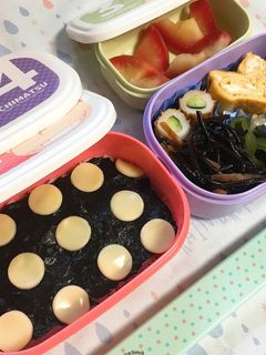 超簡単でちょっとかわいい水玉のり弁-レシピのメイン写真
