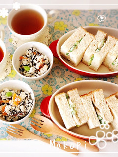 ツナとオクラのサンドイッチ (^-^)♡-レシピのメイン写真