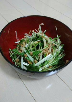 大根と水菜のシャキねばサラダちくわ入り-レシピのメイン写真