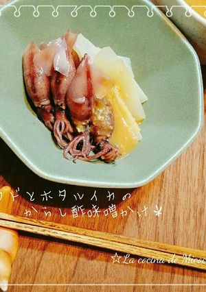 ＊ウドとホタルイカのからし酢味噌かけ＊-レシピのメイン写真