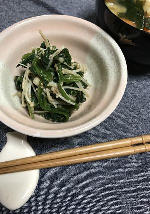❁ほうれん草とエノキの胡麻和え❁-レシピのメイン写真
