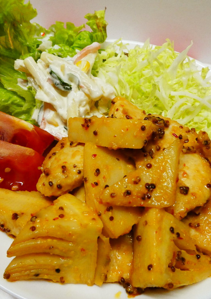 鶏胸肉と筍の粒マスタード炒め♪-レシピのメイン写真