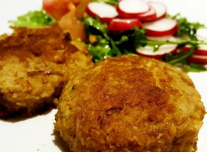 【卵 肉 粉物不使用】ひよこ豆ハンバーグ-レシピのメイン写真