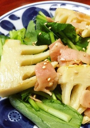 ほうれん草とたけのこのホットサラダ-レシピのメイン写真