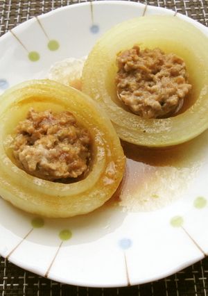 豚肉詰め玉ねぎのレンジ煮-レシピのメイン写真