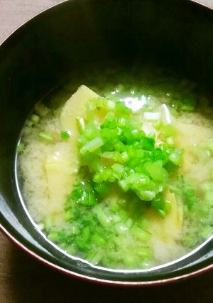 筍とかぶ菜のお味噌汁-レシピのメイン写真