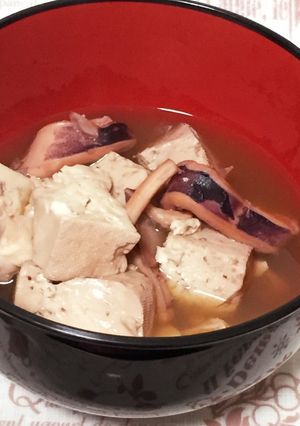 簡単！イカと豆腐の麺つゆ煮-レシピのメイン写真