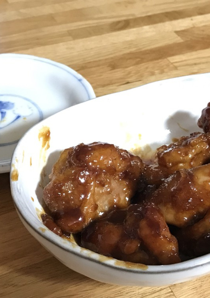 甘辛鶏唐揚げマスタード添 唐揚げ再利用-レシピのメイン写真