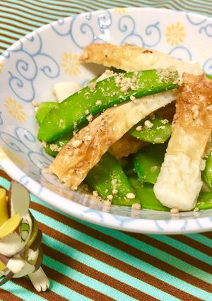 時短！絹さやとちくわの♬柚子胡椒和え-レシピのメイン写真