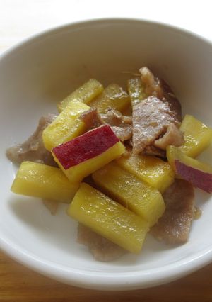 【保育園レシピ】豚肉とさつま芋の甘辛炒め-レシピのメイン写真