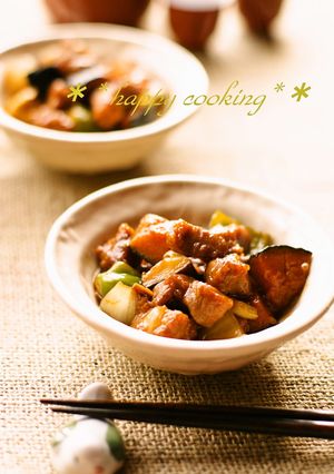 大好きな豚肉とかぼちゃの甘酢煮。。。❤-レシピのメイン写真