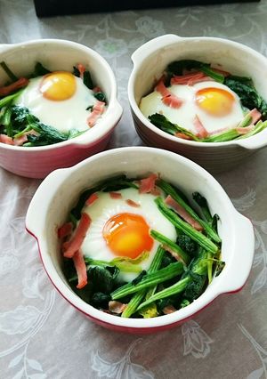 簡単！ほうれん草のココット。お弁当にも！-レシピのメイン写真
