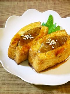 厚揚げの肉詰め照り焼き-レシピのメイン写真
