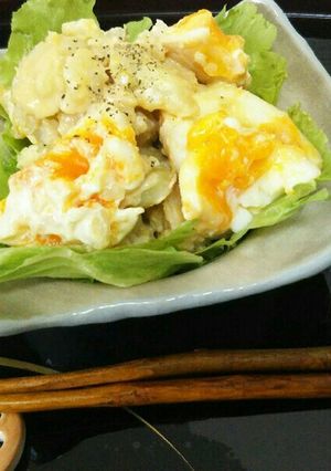 簡単！材料二つの煮卵とじゃが芋のポテサラ-レシピのメイン写真