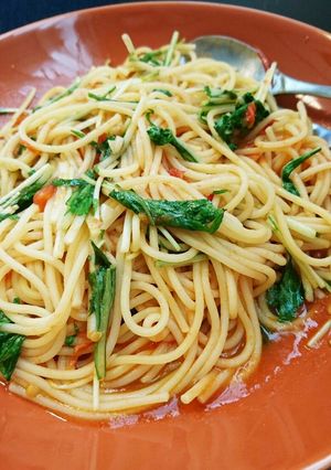 トマトと水菜のパスタ-レシピのメイン写真